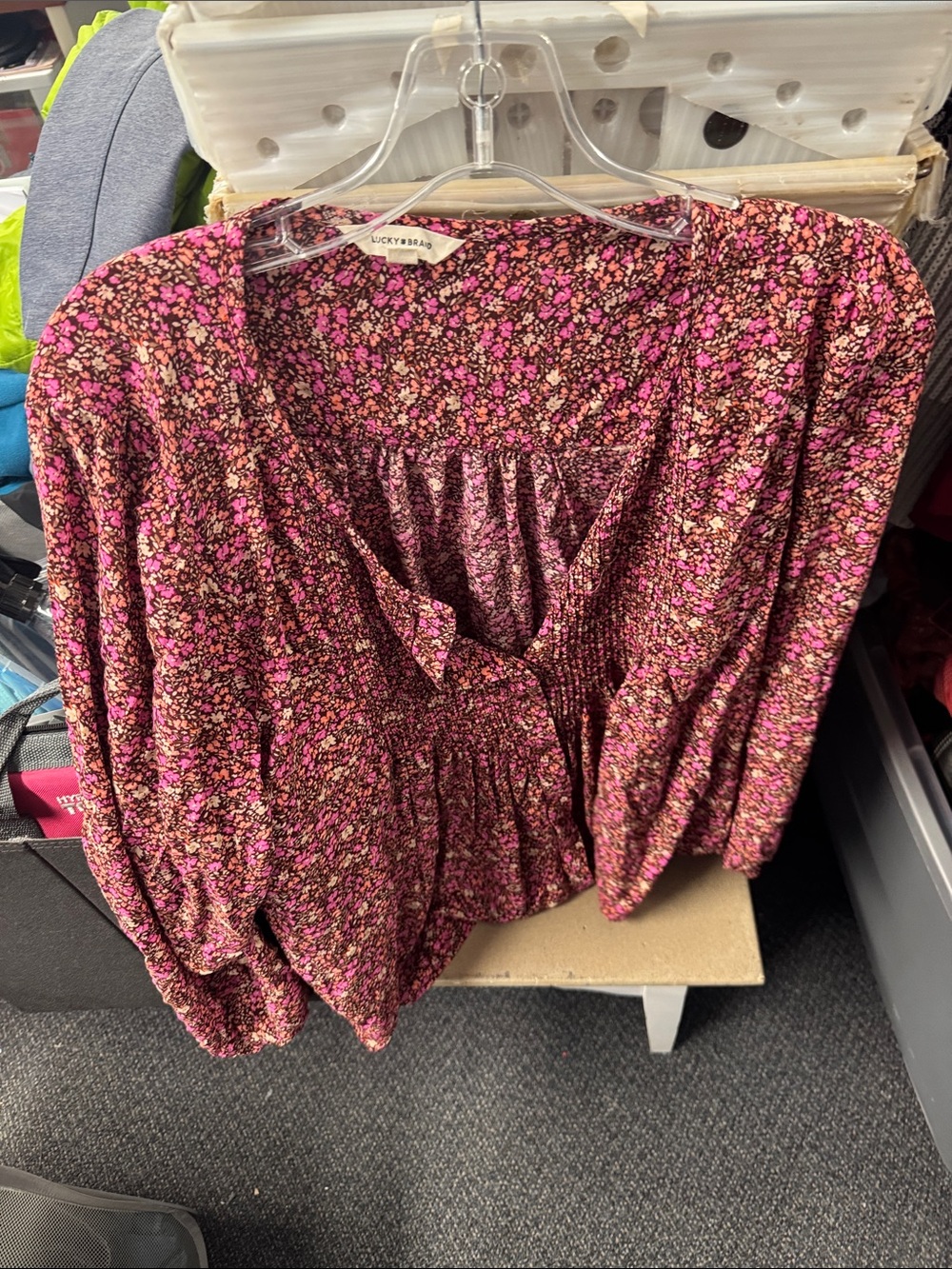 Lucky brand floral top L // 100205